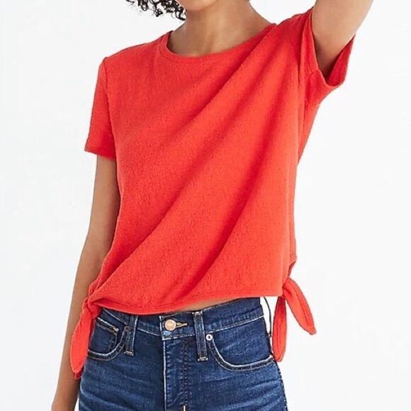 Madewell Texture & Thread Modern Side-Tie Top Womens S Red - Picture 2 of 10
